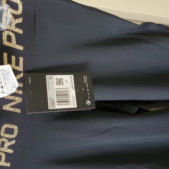 Nike Pro Full Length Training Gold and Black Leggings - Picture 3 of 6